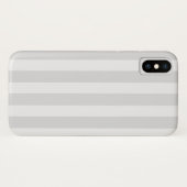 Coques Case-Mate iPhone Bandes de bonbons gris clair et blanc (Dos (Horizontal))