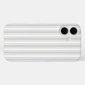 Coques Case-Mate iPhone Bandes de bonbons gris clair et blanc (Verso (horizontal))