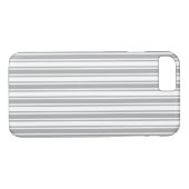 Coques Case-Mate iPhone Bandes de bonbons grises et blanches (Dos (Horizontal))