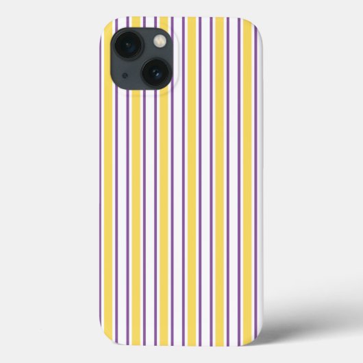 Coques Case-Mate iPhone Bandes de bonbons jaune, violet et blanc Coque-Mat (Verso)