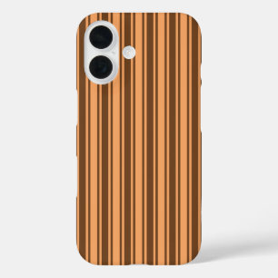 Coques iPhone 16 Bandes de bonbons marron rétro des années 1970