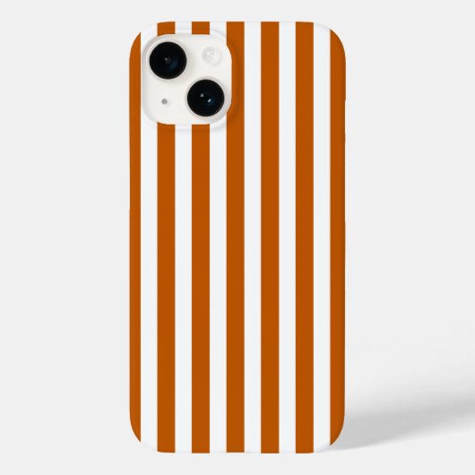 Coques Case-Mate iPhone Bandes de bonbons orange et blanc brûlés (Verso)