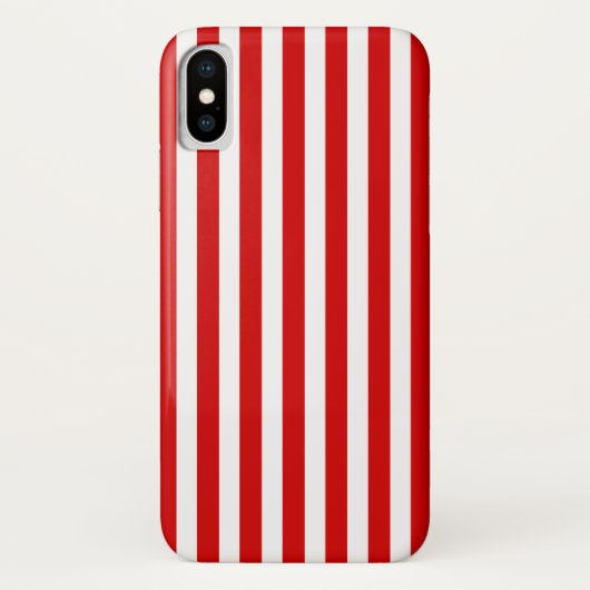 Coques Case-Mate iPhone Bandes de bonbons rouges et blancs (Dos)