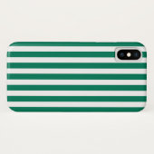 Coques Case-Mate iPhone Bandes de bonbons vert et blanc (Dos (Horizontal))