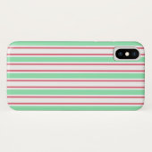 Coques Case-Mate iPhone Bandes de bonbons vert, rose et blanc à la menthe (Dos (Horizontal))