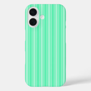 Coques iPhone 16 Bandes de bonbons vertes à la menthe