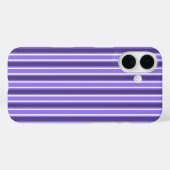 Coques Case-Mate iPhone Bandes de bonbons violettes et blanches (Verso (horizontal))