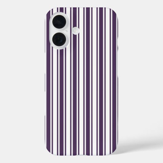 Coques Case-Mate iPhone Bandes de bonbons violettes foncées et blanches (Verso)
