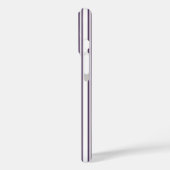 Coques Case-Mate iPhone Bandes de bonbons violettes foncées et blanches (Verso / Gauche)