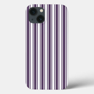 Case-Mate iPhone Case Bandes de bonbons violettes foncées et blanches Co