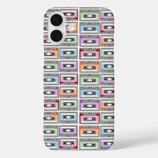 Coques Case-Mate iPhone Bandes de cassettes Retro Pastel Motif (Verso)