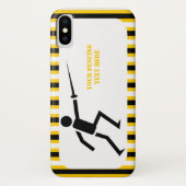 Coques Case-Mate iPhone Bandes de clôture en silhouette noire Fencer (Dos)
