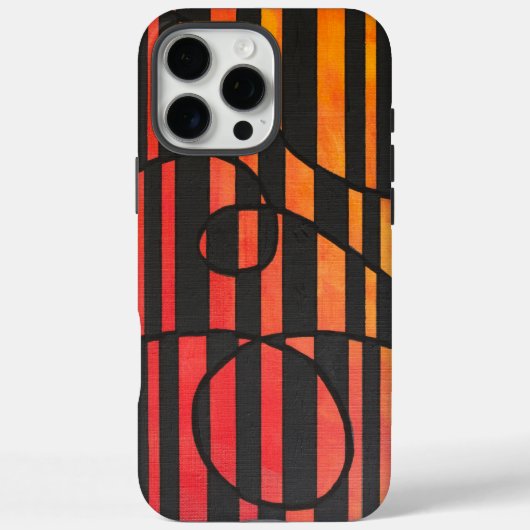 Coques Case-Mate iPhone Bandes de coucher de soleil abstrait avec des form (Verso)