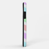 Coques Case-Mate iPhone Bandes de couleurs pastel, monogramme. (Dos/Droite)