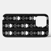 Coques Case-Mate iPhone Bandes de crâne noir et blanc (Verso (horizontal))