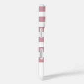 Coques Case-Mate iPhone Bandes de monogramme d'or rose avec diamants géomé (Verso / Droite)