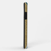 Coques Case-Mate iPhone Bandes de paillettes vertes et dorées (Dos/Droite)