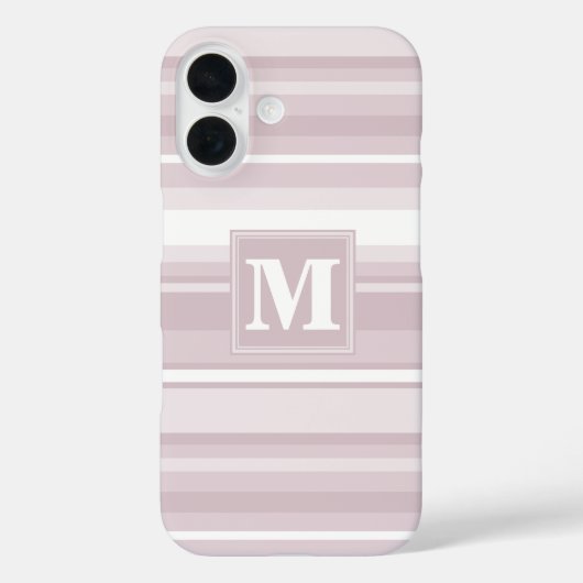 Coques Case-Mate iPhone Bandes de quartz roses monogrammes (Verso)