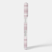 Coques Case-Mate iPhone Bandes de quartz roses monogrammes (Verso / Droite)