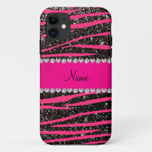 Etui iPhone Case-Mate Bandes de zèbre rose chaud noir parties scintillan
