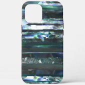 Coques Case-Mate iPhone Bandes déchirées cyan de textures froissées et gra (Verso)