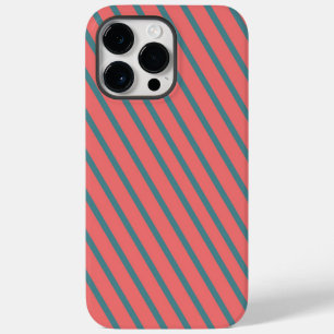 Coque Pour Pour iPhone 14 Pro Max Bandes diagonales de corail