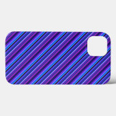 Coques Case-Mate iPhone Bandes diagonales en bleu et violet Coque-Mate iPh (Verso (horizontal))