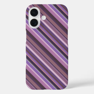 Coques iPhone 16 Bandes diagonales mauves