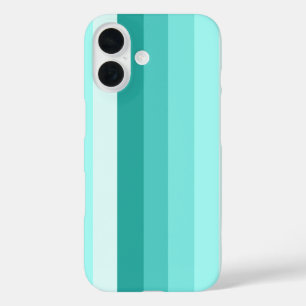 Coques iPhone 16 Bandes d'ombre turquoise