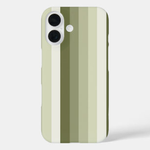 Coques iPhone 16 Bandes d'ombre vert olive