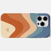Coques Case-Mate iPhone Bandes d'onde Super rétro avec Monogramme (Verso (horizontal))