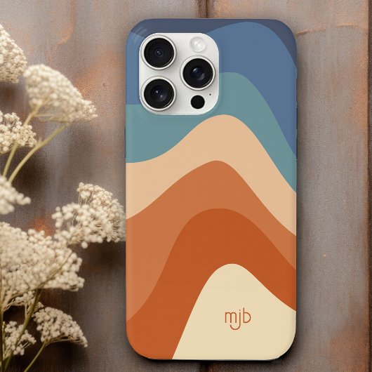 Coques Case-Mate iPhone Bandes d'onde Super rétro avec Monogramme