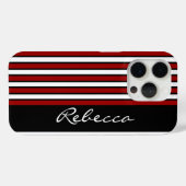 Coques Case-Mate iPhone Bandes élégantes rouge blanc et noir (Verso (horizontal))
