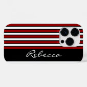 Coques Case-Mate iPhone Bandes élégantes rouge blanc et noir (Verso (horizontal))