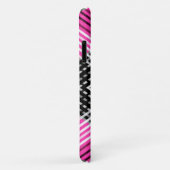 Coques Case-Mate iPhone Bandes entrelacées en noir et blanc et gris sur un (Dos/Droite)