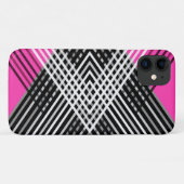 Coques Case-Mate iPhone Bandes entrelacées en noir et blanc et gris sur un (Dos (Horizontal))