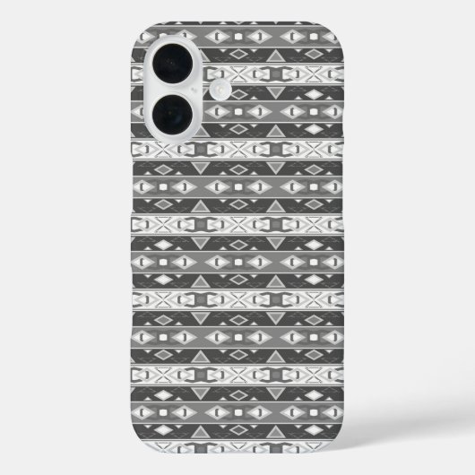 Coques Case-Mate iPhone Bandes et formes géométriques gris blanc (Verso)