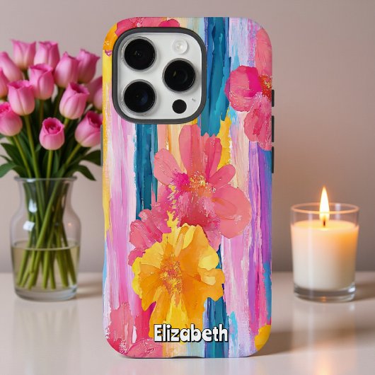 Coques Case-Mate iPhone Bandes florales vibrantes