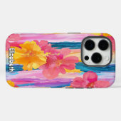 Coques Case-Mate iPhone Bandes florales vibrantes (Verso (horizontal))