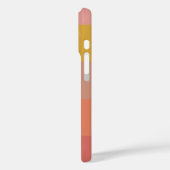 Coques Case-Mate iPhone Bandes géométriques chaudes orange et jaune Nom (Verso / Gauche)