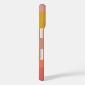 Coques Case-Mate iPhone Bandes géométriques chaudes orange et jaune Nom (Verso / Droite)
