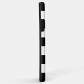 Coques Case-Mate iPhone Bandes Horizontales Noires Et Blanches (Dos/Droite)