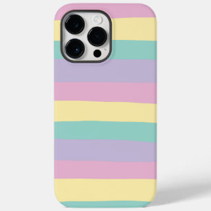 Coque Pour Pour iPhone 14 Pro Max Bandes Inégales Pink, Jaune, Violet & Vert
