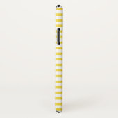 Coques Case-Mate iPhone Bandes jaunes et blanches Nom personnalisé (Dos/Droite)