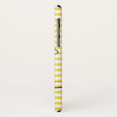 Coques Case-Mate iPhone Bandes jaunes et blanches Nom personnalisé (Dos/Gauche)