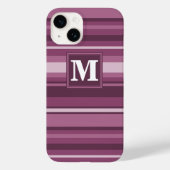 Coques Case-Mate iPhone Bandes mauve monogrammes (Verso)