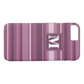 Coques Case-Mate iPhone Bandes mauve monogrammes (Dos (Horizontal))