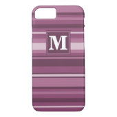 Coques Case-Mate iPhone Bandes mauve monogrammes (Dos)