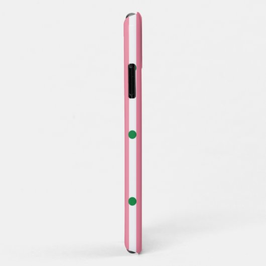 Coques Case-Mate iPhone Bandes mignonnes motif monogrammed vert rose point (Dos/Droite)
