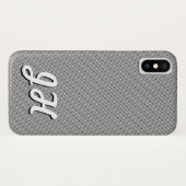Coques Case-Mate iPhone Bandes minces en noir et blanc | Initiales retro-s (Dos (Horizontal))